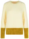 Marni Relaxed Fit Roundneck Knit Sweater With Ribbed Texture In Neutral