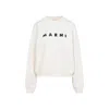 Marni Ivory Sweatshirt With Textured Lettering