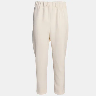 Pre-owned Marni Ivory White Crepe Pants It 44