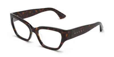 Marni Iyora Dark Havana Kmi Men's Glasses Tortoiseshell Size 55 - Free Lenses - Blue Light Block Available In Dark Tortoise