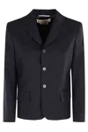 Marni Virgin-wool Notched-lapel Blazer In Black