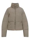 Marni Quilted High Collar Jacket With Side Pockets In Brown