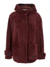 Marni Genuine Shearling Hooded Jacket In Brown