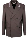Marni Tailored Jacket With Notched Lapel And Pockets In Brown
