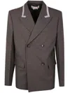 Marni Tailored Jacket With Notched Lapel And Pockets In Gray