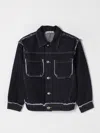 Marni Dark Denim Jacket With Frayed Details In Denim