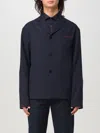 Marni Cropped Tailored Suit Jacket With Notched Lapel And Subtle Stitching In Blau