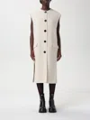 Marni Logo-embroidered Sleeveless Coat In Cream