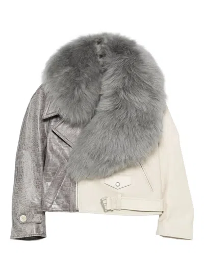MARNI JACKET WITH FUR COLLAR