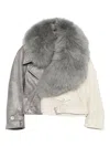 Marni Jacket With Fur Collar In Multi