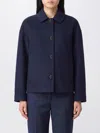 Marni Blue Solid Shirt Collar Jacket In Blue