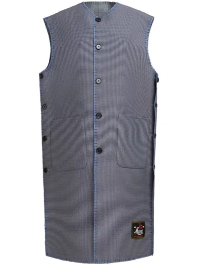 Marni Reversible Houndstooth Waistcoat In Grey