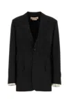 Marni Wool Blazer With Front Pockets And Long Sleeves In Black