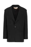 Marni Stretch Polyester Blazer With Front Pockets In Black