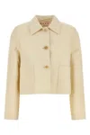 Marni Cotton Cropped Jacket In Yellow