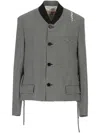 Marni Checked Straight Fit Cropped Wool Jacket In Salt & Pep