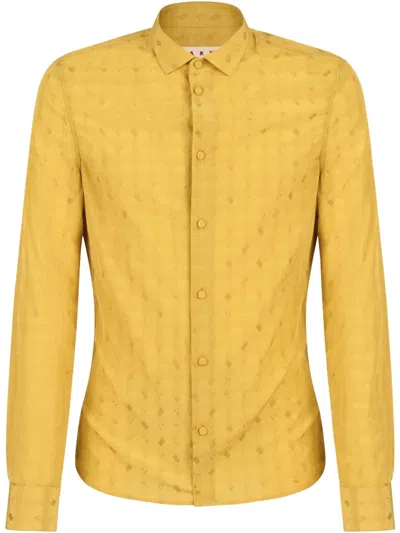 Marni Jacquard Long-sleeve Shirt In Yellow