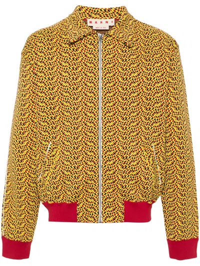 Marni Jacquard-pattern Sport Jacket In Yellow