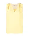 Marni Jacquard Ruched Top In Yellow