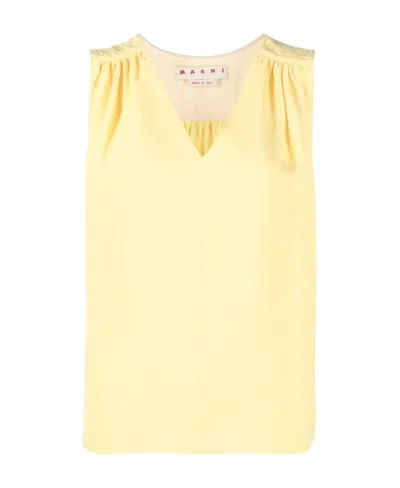 MARNI MARNI SLEEVELESS JACQUARD RUCHED TOP