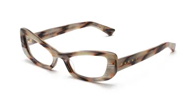 Marni Jarbek Shell Gry Men's Glasses Brown Size 55 - Free Lenses - Blue Light Block Available In Striped Shell Grey Brown