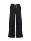 Marni Wide Leg Drawstring Jeans In Black