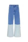 Marni Wide Leg Blue Jeans With High Turn-up In Blue