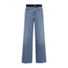 Marni 5-pocket Denim Trousers Contrast Waistband In Blue