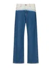 Marni Five Pocket Denim Jeans With Logo Patch In Blue