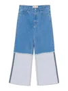 Marni Wide Leg Blue Jeans With High Turn-up In Blue