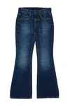 Marni Distressed Denim Flared Pants Kids In Blue