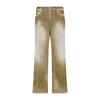 Marni Cotton Straight Leg Jeans With Adjustable Strap In Brown