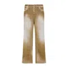 Marni Cotton Straight Leg Jeans With Adjustable Strap In Brown