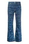 Marni Jeans With Logo In Denim Blu E Verdi