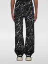 Marni Black Flocked Denim Wide-leg Jeans With Crayon Print In Schwarz