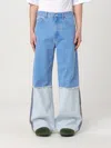 Marni Wide Leg Blue Jeans With High Turn-up In Blue