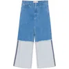 Marni High Turn-up Wide Leg Jeans In Multicolor