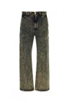 Marni Wide-leg Denim Trousers With Front And Back Pockets In Multicoloured