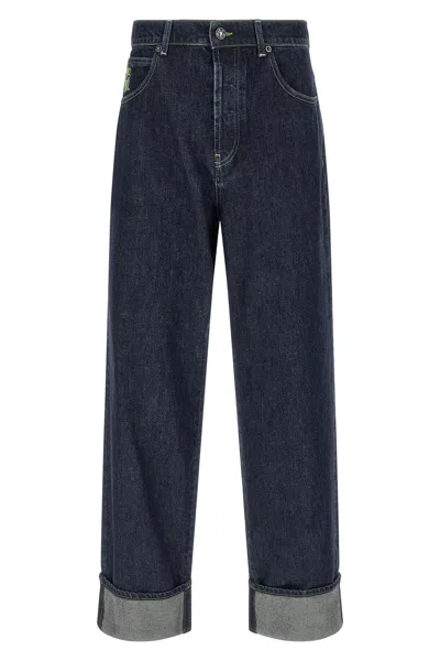 Marni Jeans With Embroidered Logo In Blau