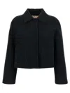 Marni Button-front Jersey Jacket With Classic Collar In Black