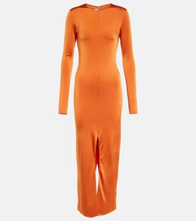 Marni Satin-jersey Maxi Dress In Orange