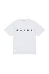 Marni Kids Logo-printed Crewneck T-shirt In White