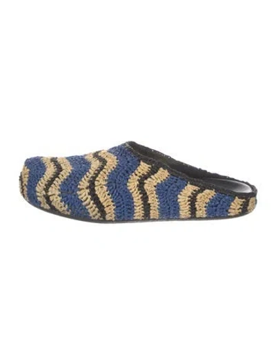 Pre-owned Marni Jute Striped Slides