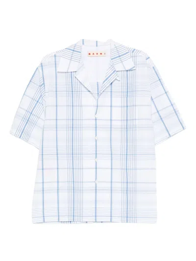 Marni Checked Shirt In Blue