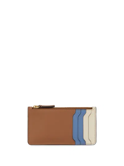 Marni Logo-debossed Cardholder In Braun