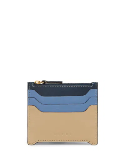 Marni Logo-debossed Cardholder In Nude