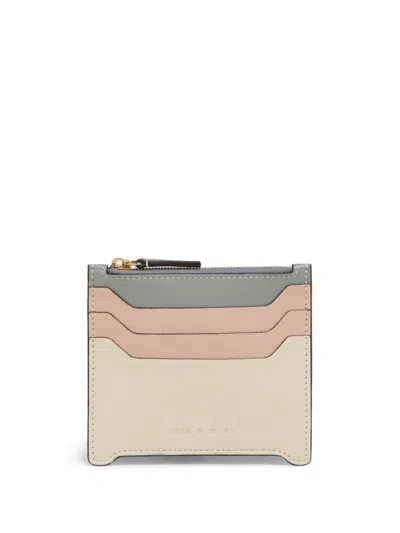 Marni Logo-debossed Cardholder In Nude