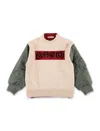 Marni Hybrid Knit And Bomber Sleeve Sweater In Multicolor