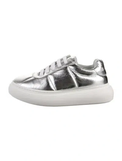 Pre-owned Marni Babies' Kid's Boys Leather Lace Up Sneakers In Silver