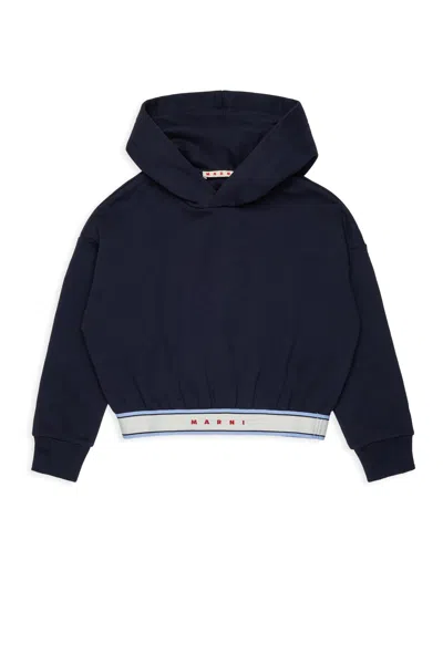 Marni Kids 100% Cotton Sweaters In Blue